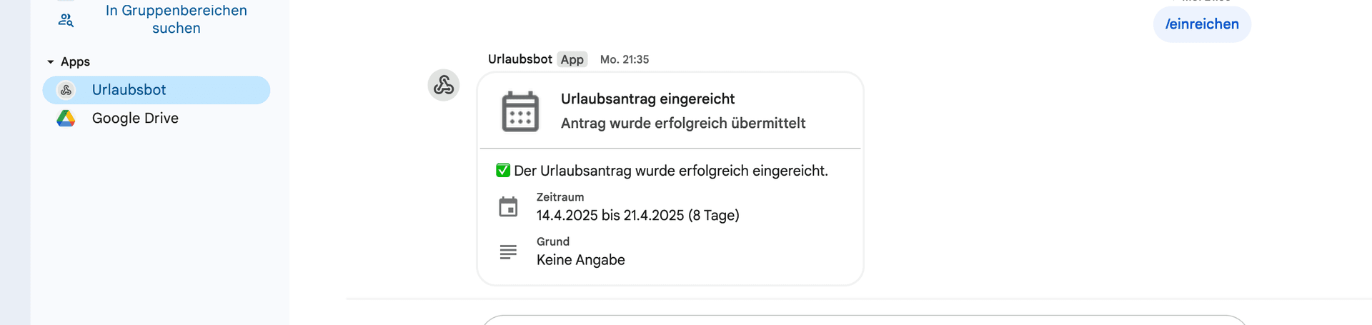 Prozessautomatisierung mit Chatbots in Google Workspace